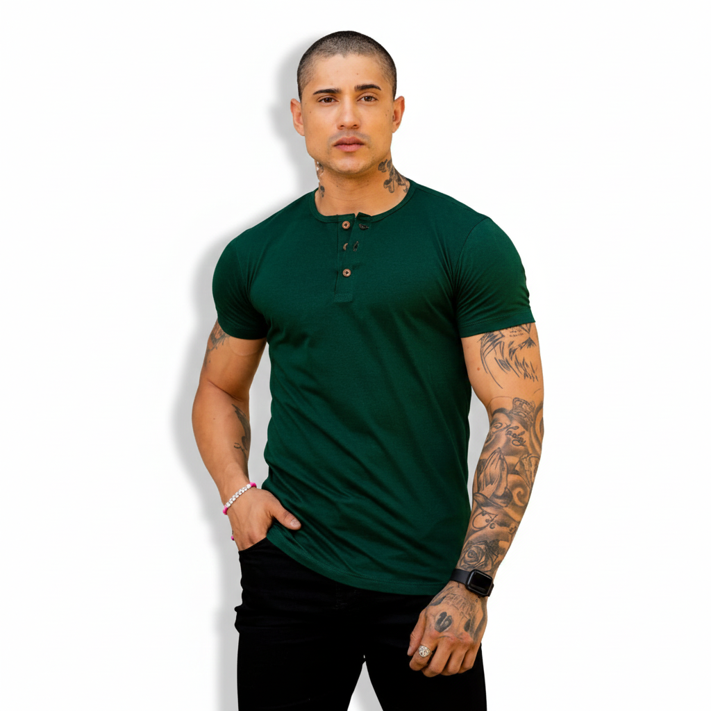 Camiseta Henley Livin